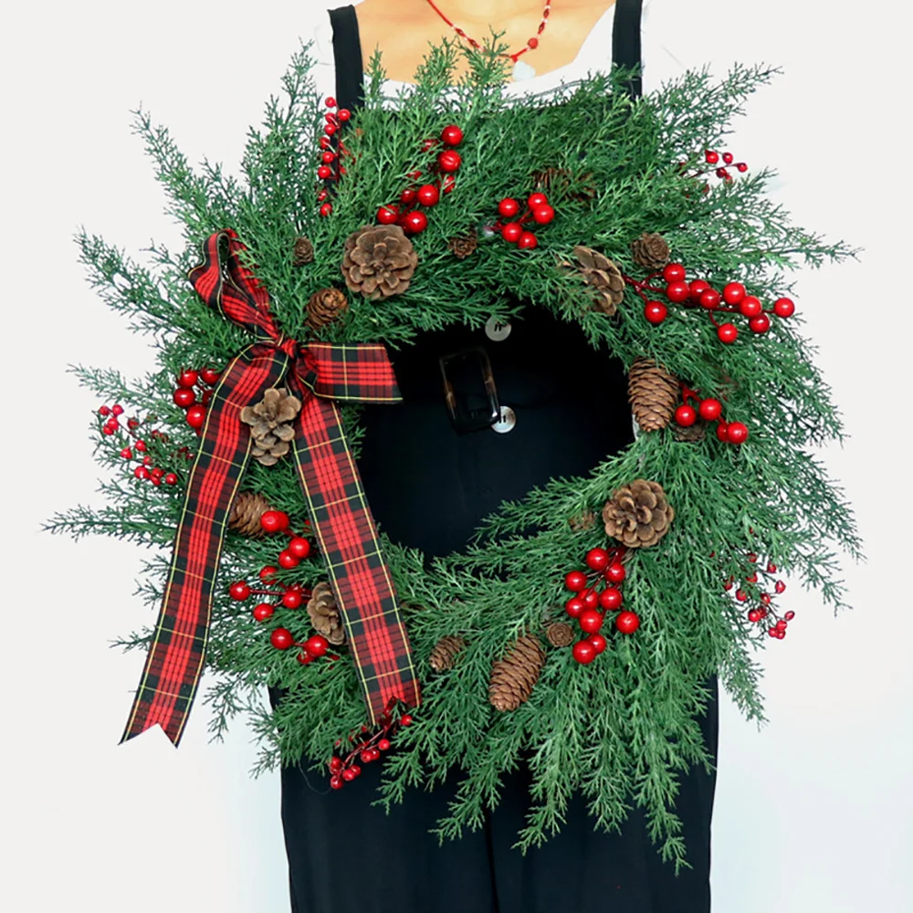 Christmas simulation anchovies bow garland garden holiday decoration