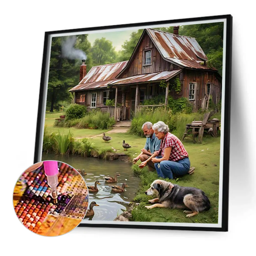 Diamond Painting - Full Round Drill - Old Couple(Canvas|40*40cm)