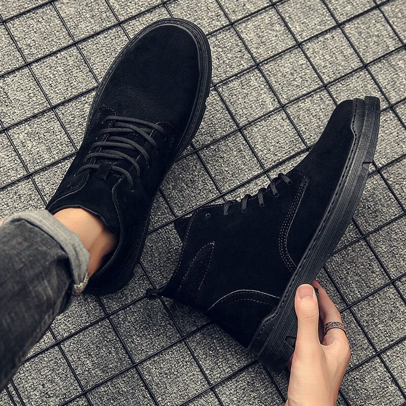 2020 Winter New Fashion Boots Male British Mid-Top Worker Boots Hight-Top Vintage Trendy Casual Wild Trendy Shoes