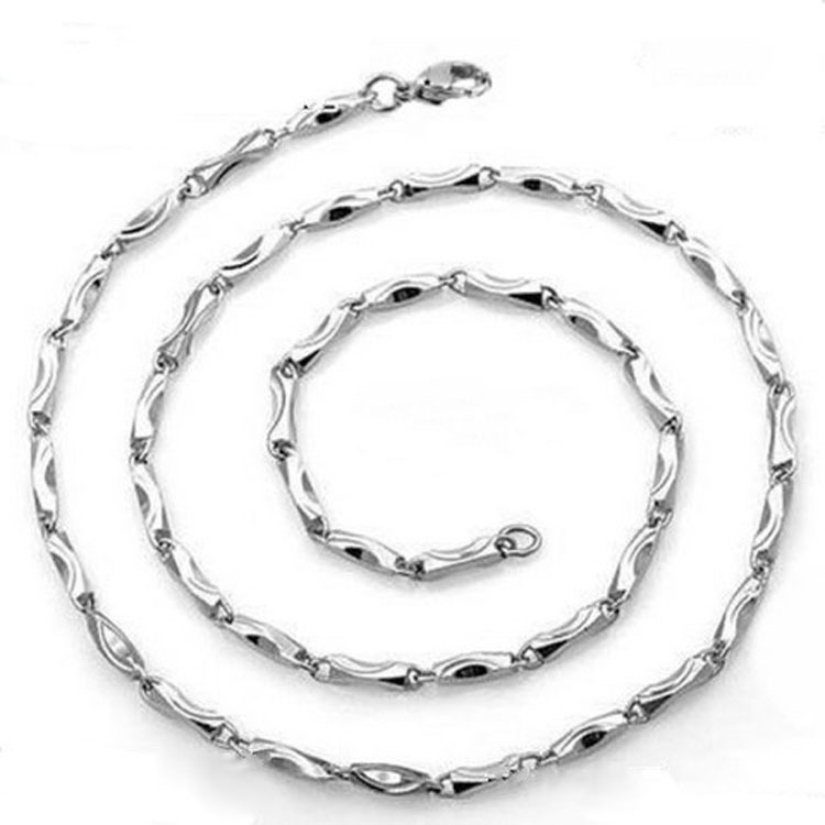 Ingot chain necklace men and women silver plated Korean version plated jewelry short clavicle chain Techwear Shop