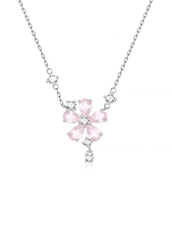 Fairy Style Heart Shape White Copper Zircon Pendant Necklace In Bulk