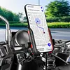 Cooling Motorcycle Phone Mount with USB/TYPE-C Charging Port Motorcycle Phone Holder 360 Rotation Cellphone Cradle Adjustable for 5.4-7.8 Inch Smartphone (Handlebar)