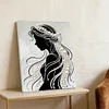 DIY Pearl Painting Veil Girl for Home Decor with Frame(30x40cm)