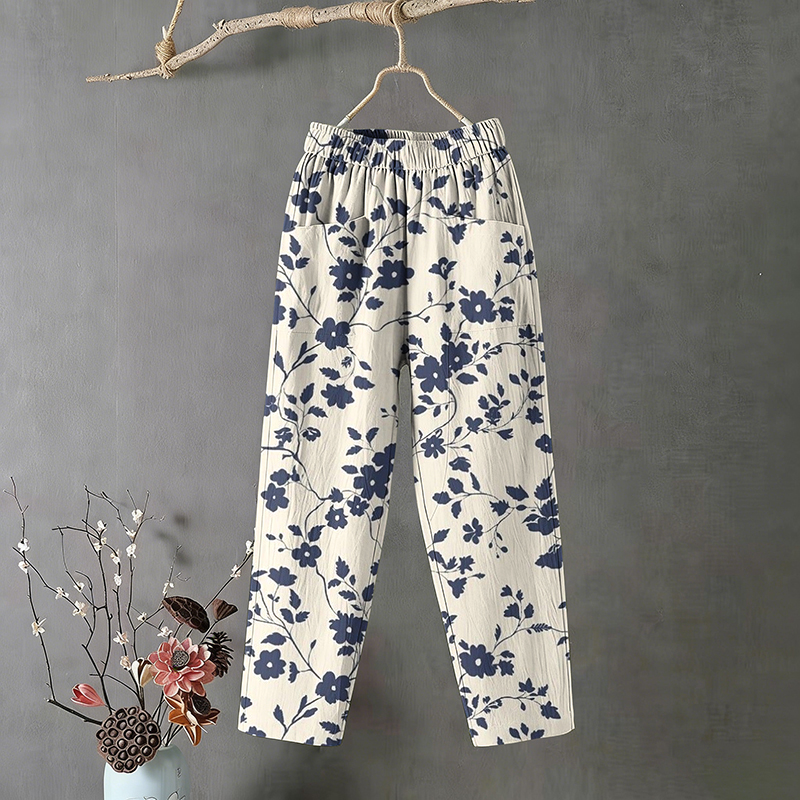 Casual Japanese Floral Print Pants wearshes