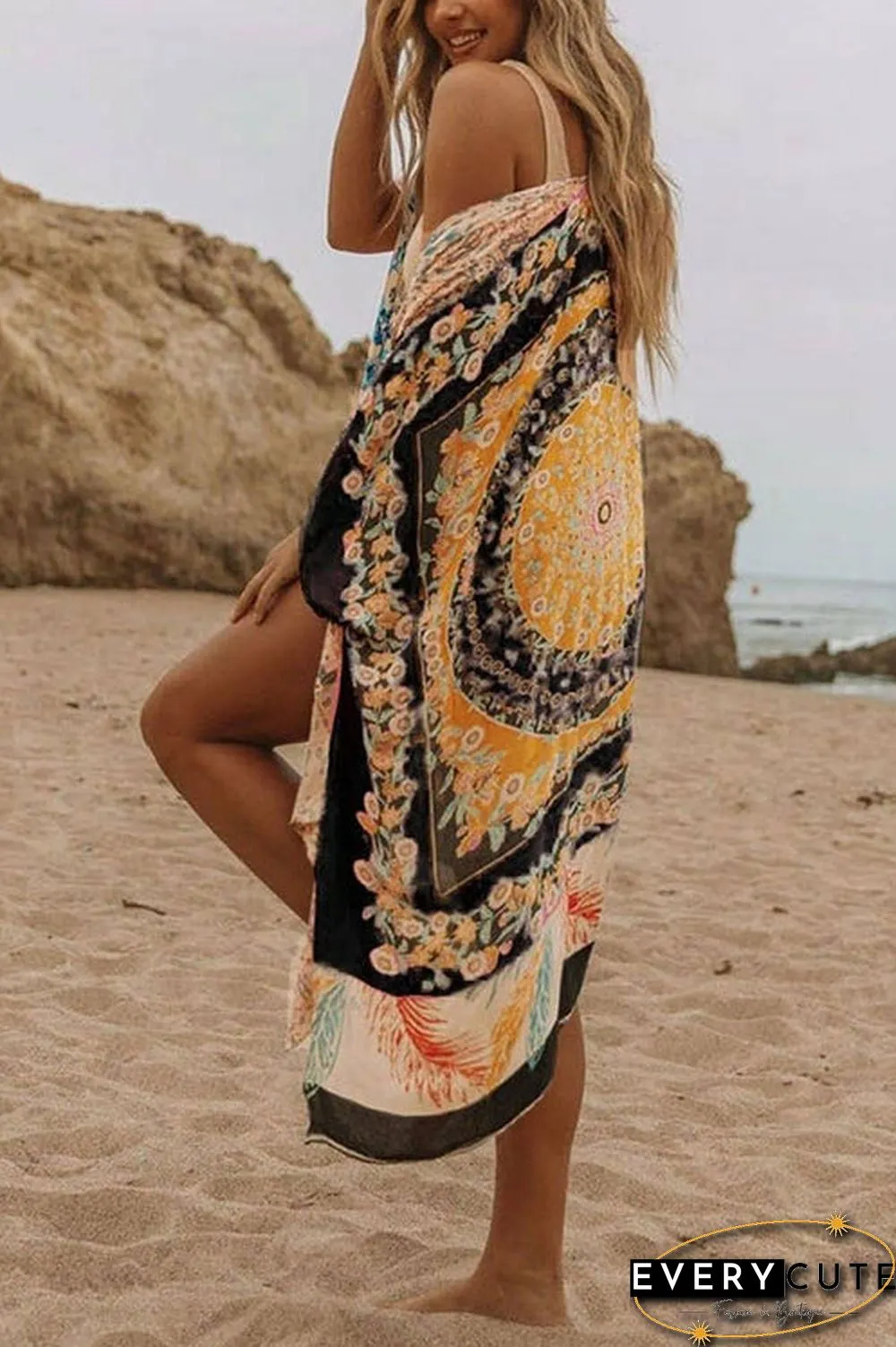 Mix Print Kimono