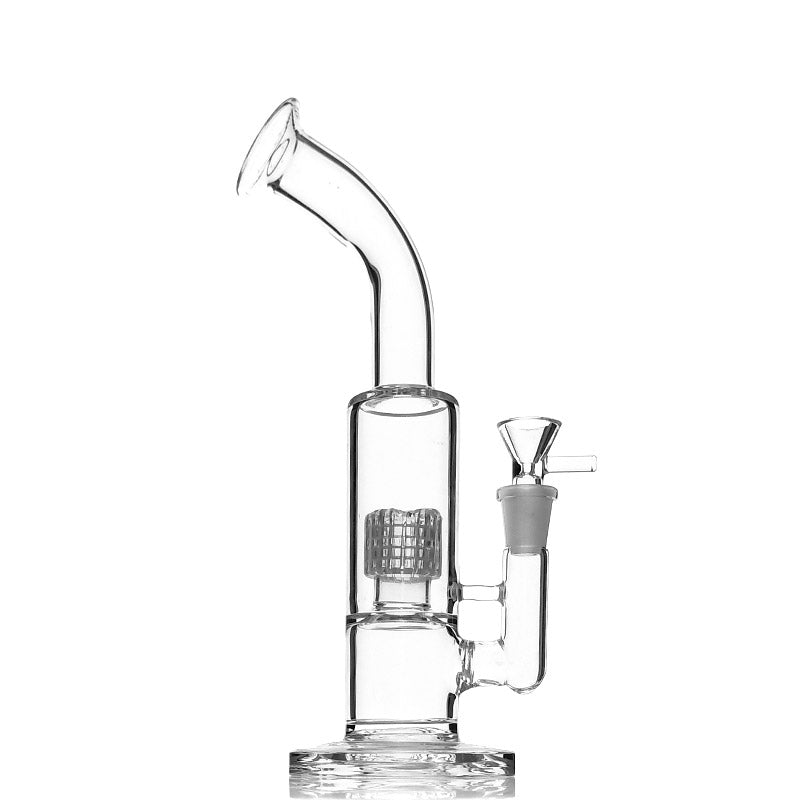 Clear Honeycomb Glass Pipe Smoking Water Pipe 18mm Female Joint