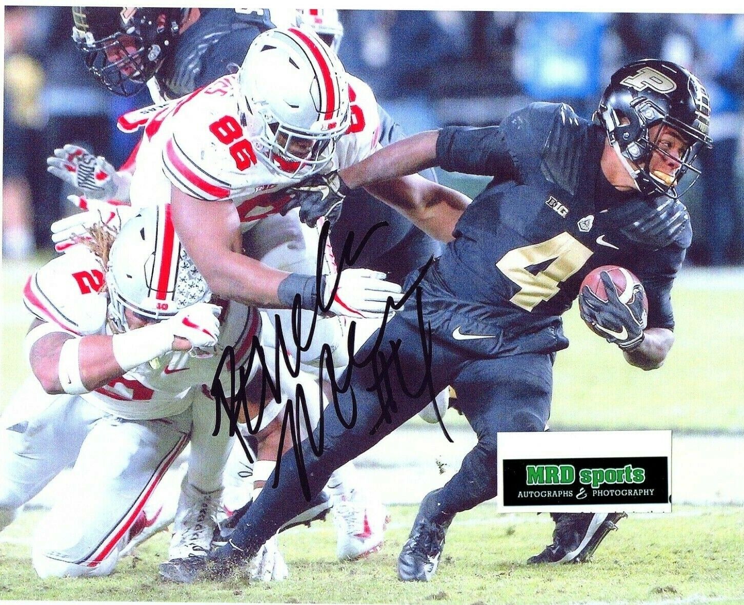 Rondale Moore Purdue reprinted auto signed 8x10 football Photo Poster painting Ohio State win