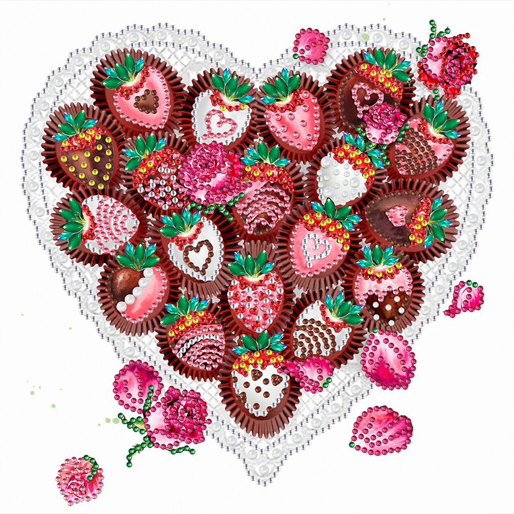 

Strawberry Chocolate - Special Shaped Diamond Painting - 30*30CM, 501 Original