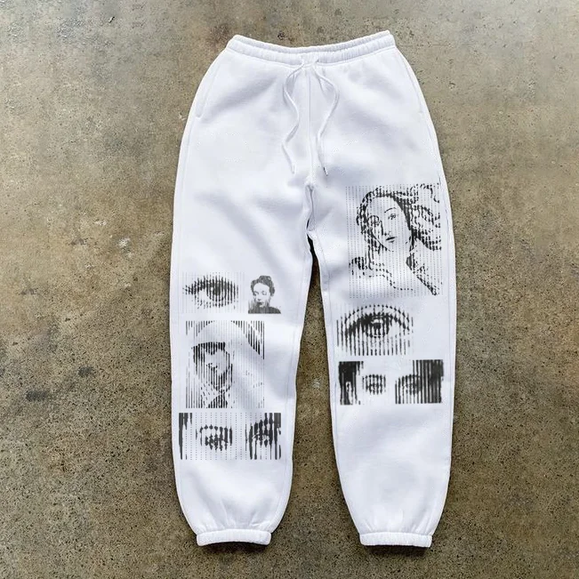 Black And White Graphic Sweatpants