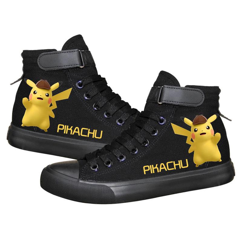 Mayoulove Detective Pikachu High Tops Casual Canvas Shoes Unisex Sneakers-Mayoulove