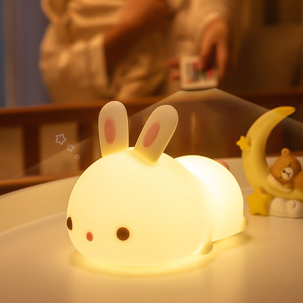 

Mini Rabbit LED USB Night Light 7 Colors Touch Remote Control Silicone Lamp, 501 Original