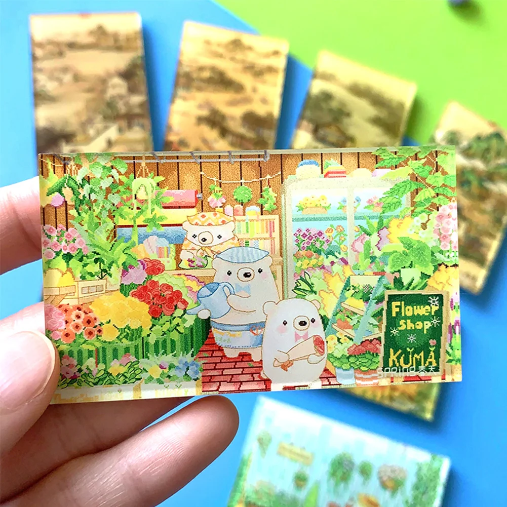Scenery Refrigerator Magnet Acrylic Magnetic Sticker Sewing Needles Suction(4.5*7.7cm)