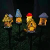 Outdoor Solar Garden Lights, Solar LED Mushroom House Lights, Waterproof Resin Garden Decorative Lighting Lights, Suitable for Landscape Camping Yard Lawn Yard Pathway Porch Backyard Decoration