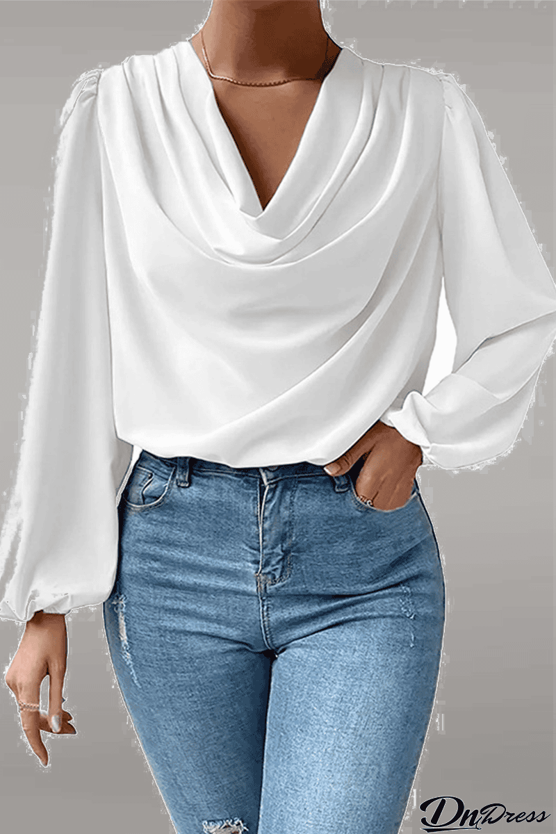 Casual Solid Patchwork U Neck Tops