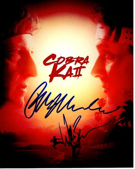 WILLIAM ZABKA and RALPH MACCHIO signed autographed 8x10 COBRA KAI Photo Poster painting