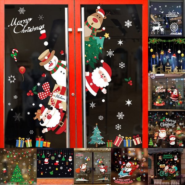 36 Styles Home Decoration Christmas Cute Stickers Static Window Glass Stickers Christmas Day Wall Stickers - Shop Trendy Women's Fashion | TeeYours