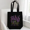 Premium DIY Lavender Canvas Tote Bag Embroidery Kit with Hoop Frame 32x37cm