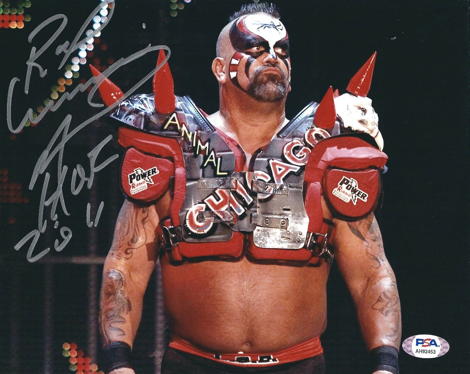 Road Warrior Animal Signed Wrestling 8x10 Photo Poster painting HOF 2011