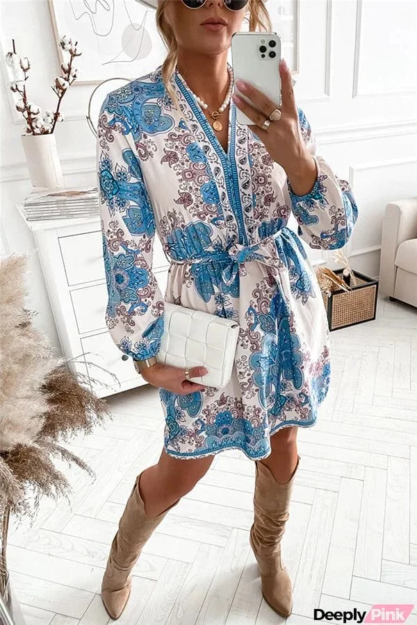 Catch The Wind Floral Belted Dress