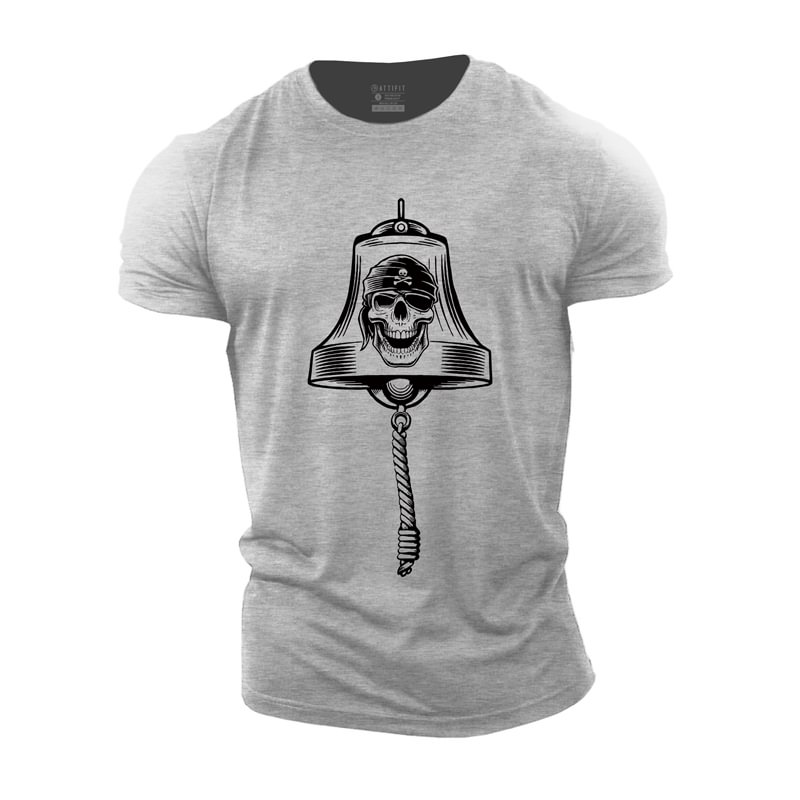 Cotton Skull Bell Graphic Men's Fitness T-shirts tacday
