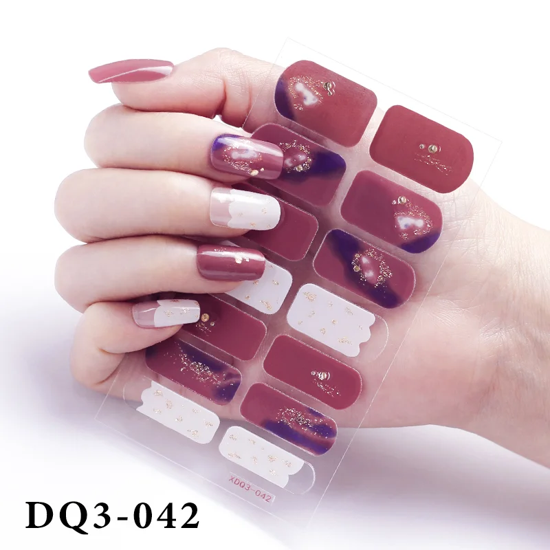 Churchf Nail Stickers Fashion Design Nail Polish Stickers Full Cover Nail Decorations for Manicure Self Adhesive Decals for Nails-Nail Inspo