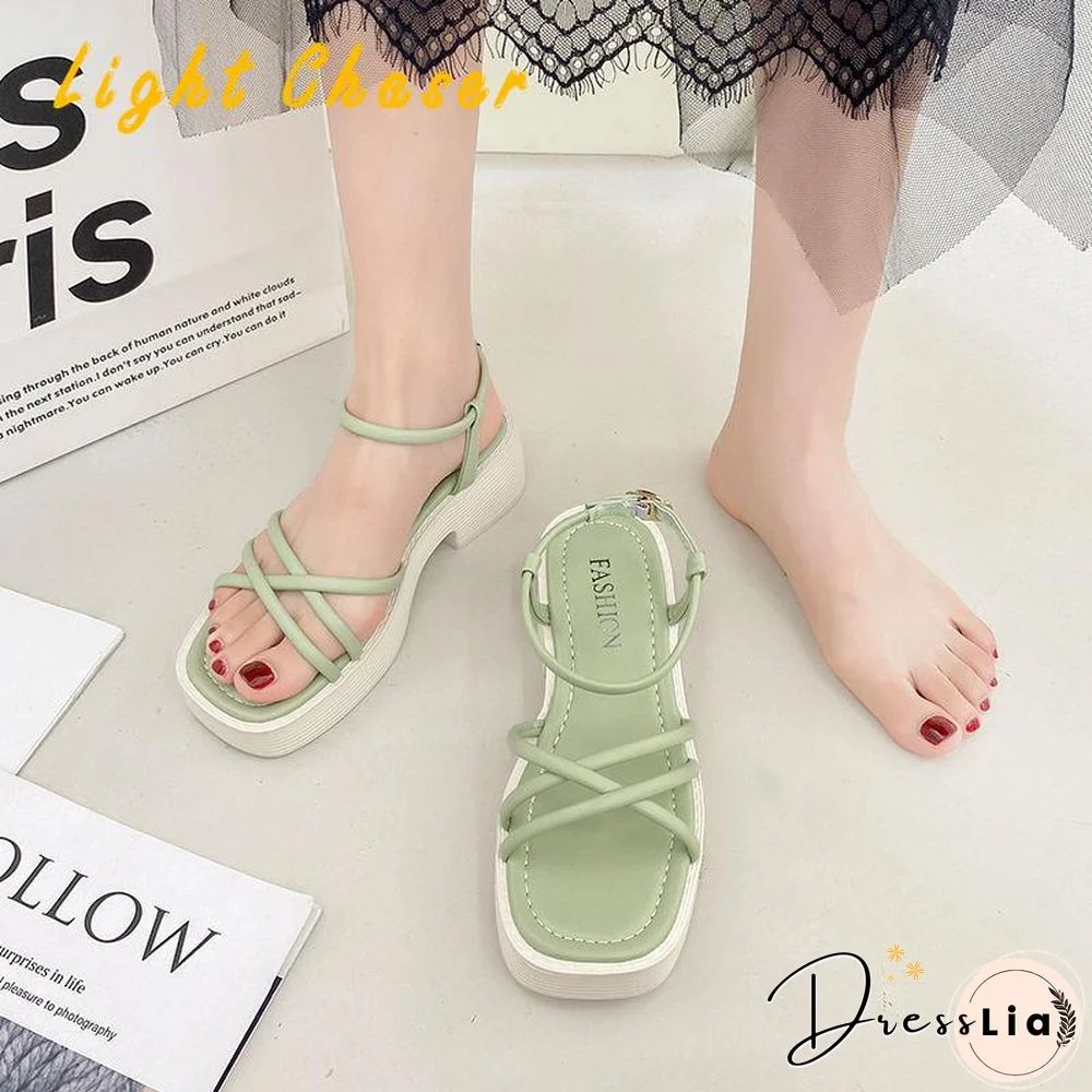 Women Sandals Fashion Wedge Platform Gladiator Sandals Open Toe Buckle Strappy Sandals Summer Shoes Women Sandalias Mujer