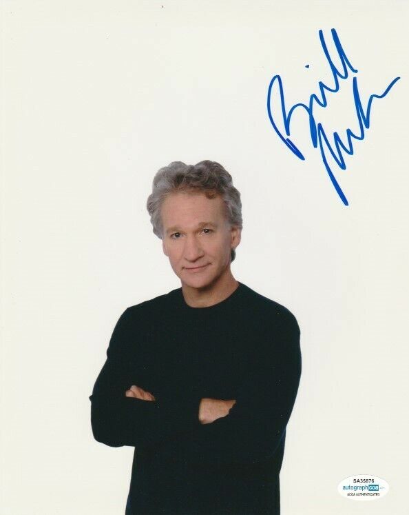 COMEDIAN BILL MAHER SIGNED 8x10 Photo Poster painting #1 REAL TIME ACOA COA