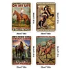 4PCS Cowgirl - Vintage Metal Signs Set - 20*30cm - Western