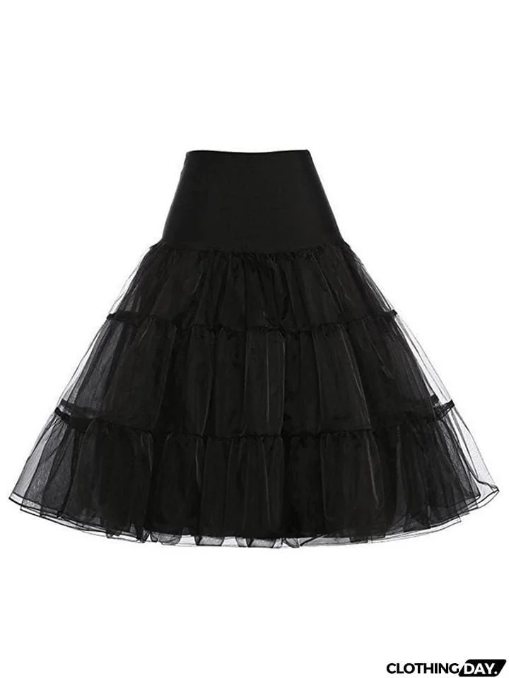 Solid Color 1950S Petticoat Tutu Crinoline Underskirt