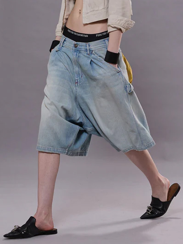 Wide-leg Cropped Jeans hjn Shicloths