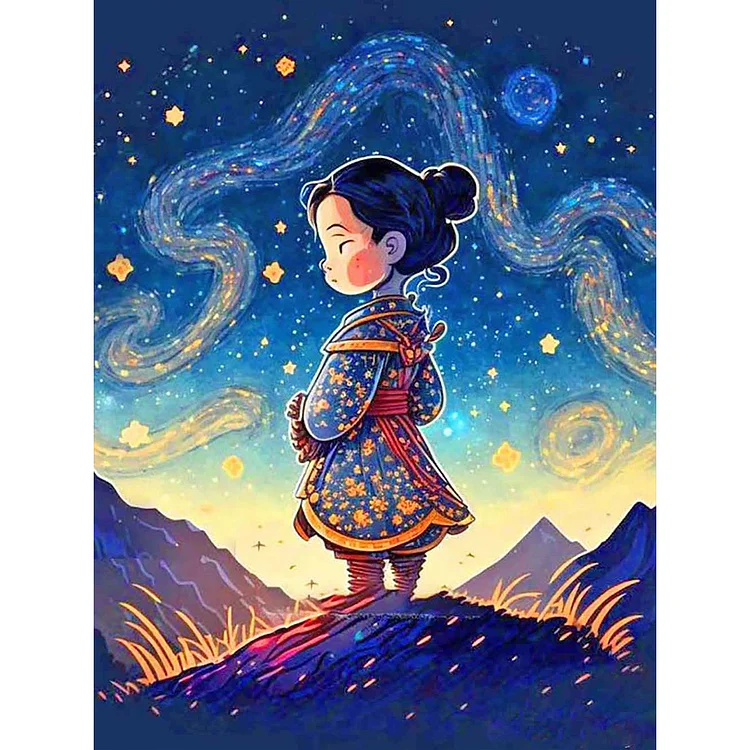 Cartoon Girl 30*40CM(Canvas) Full Round Drill Diamond Painting gbfke