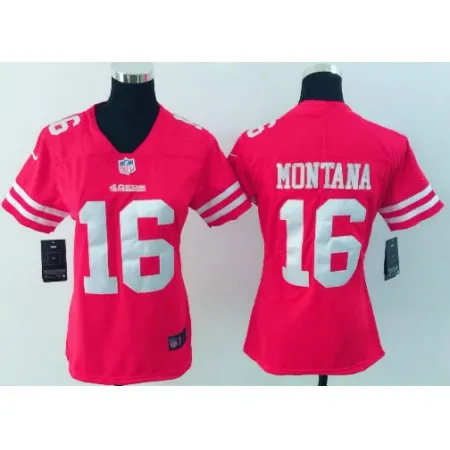 Women's  San Francisco 49ers #16 Joe Montana Red Vapor Untouchable Limited Stitched NFL Jersey