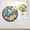 (Upgrade Size)DIY Double Sided Effect Diamond Painting Hanging Pendant Kit (Flower Butterfly)