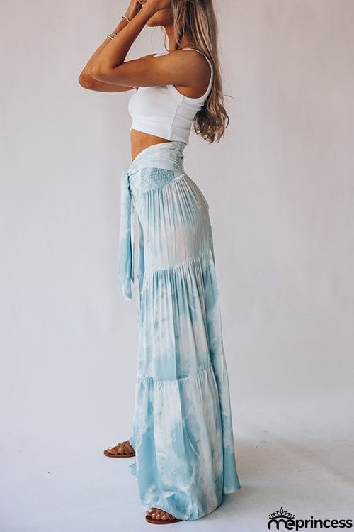 Print Belted Palazzo Pant