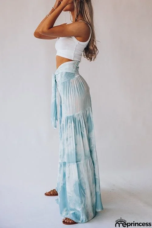 Print Belted Palazzo Pant