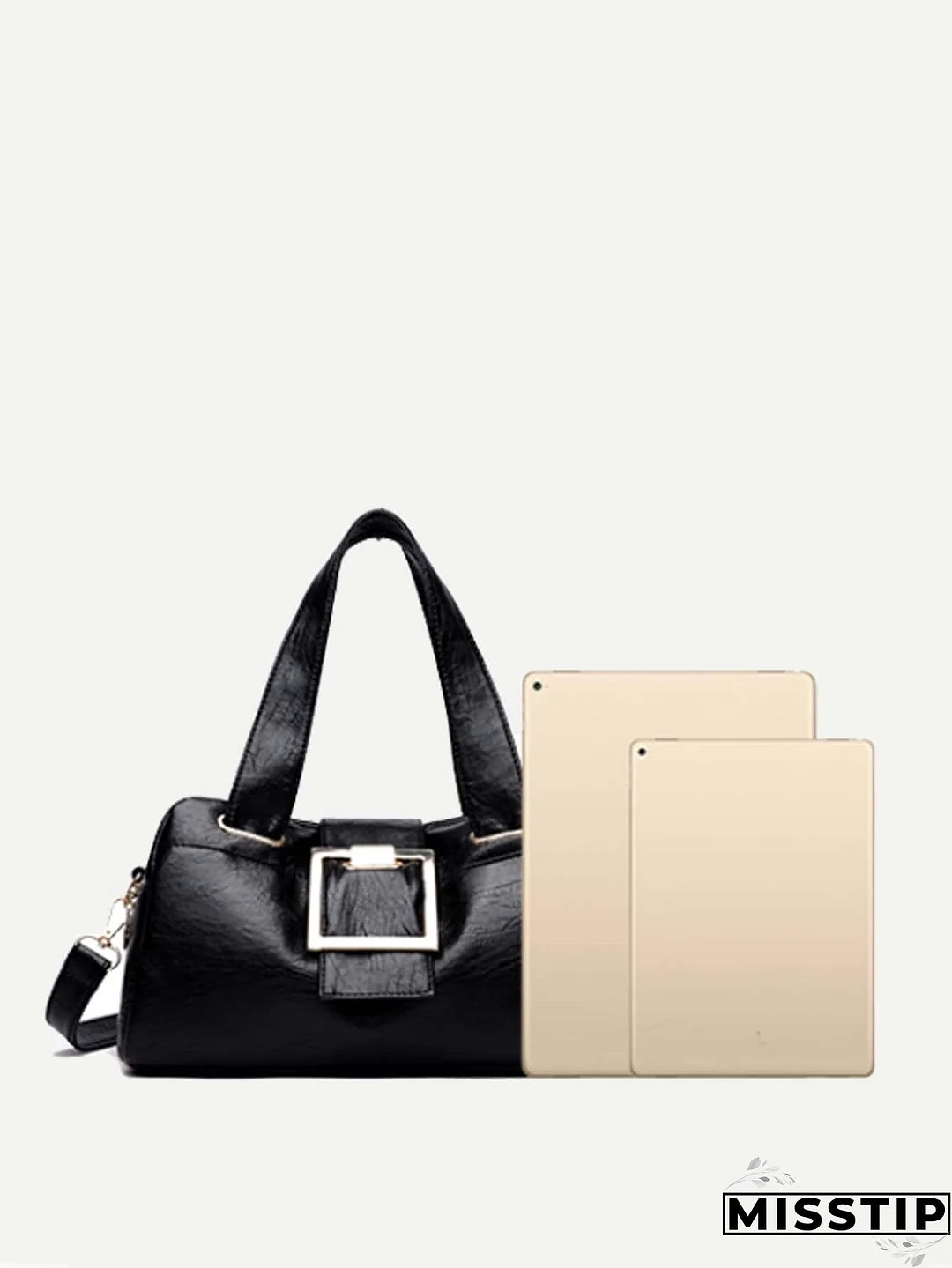 Minimalist Buckle Detail Satchel Bag