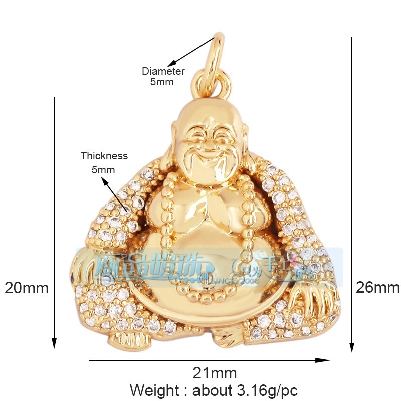 1 Piece Copper Buddha Pendant Jewelry Accessories