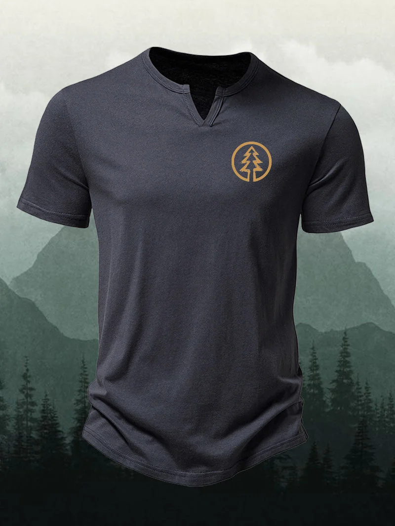 Men's Golden Pine V-neck Short-Sleeved Shirt in  mildstyles