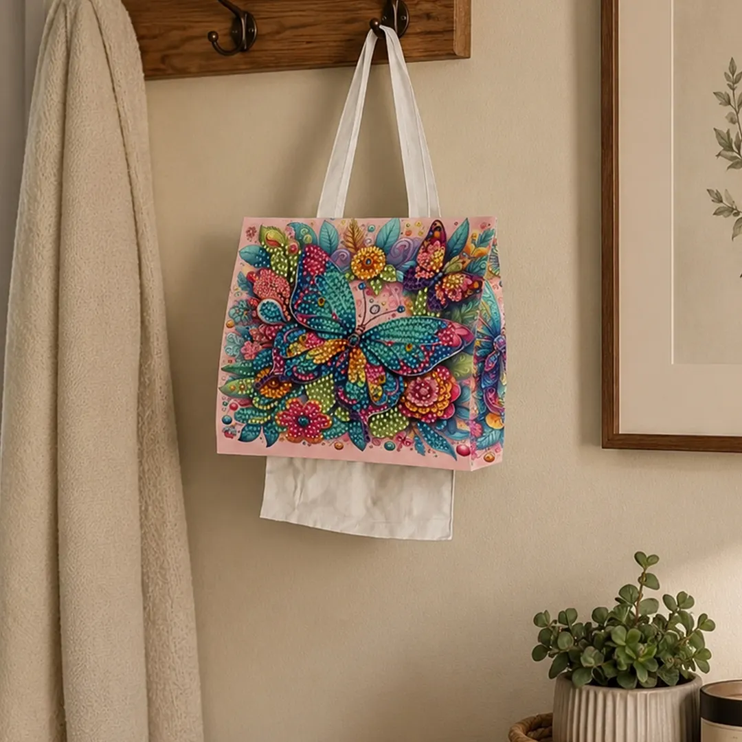 Diamond Tissue Organizer Exquisite Craftsmanship for Bathroom Bedroom Decor (Garden Butterfly)