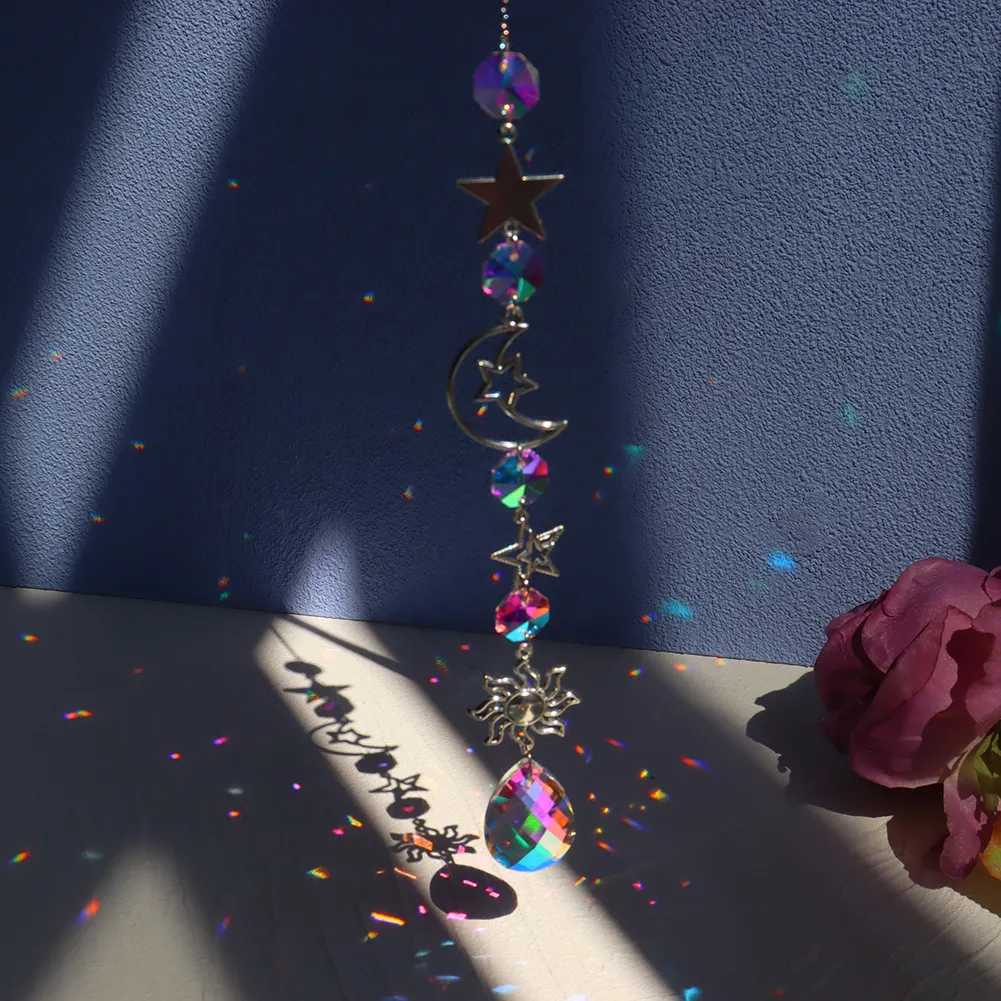 Crystal Wind Chime Ornament Garden Window Hanging Light Catcher Pendant (5)