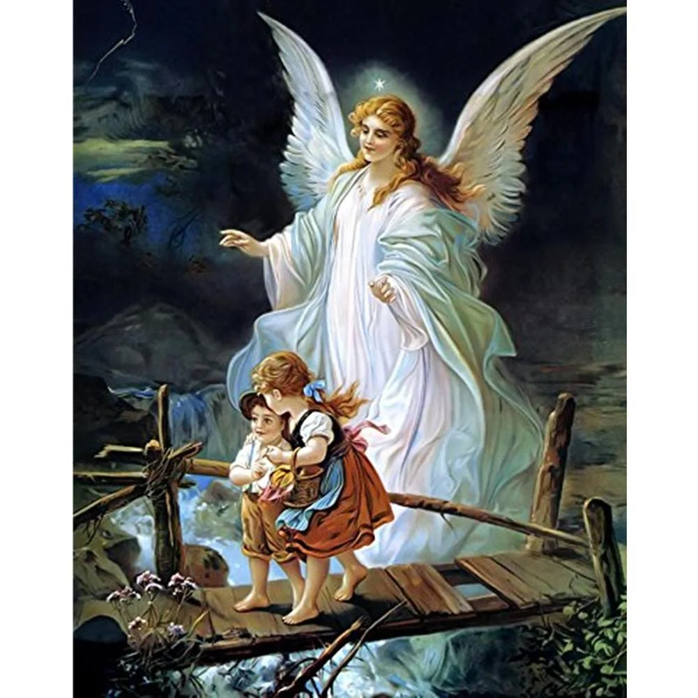 Full Round Diamond Painting Angel Mom and Kids (40*30cm)