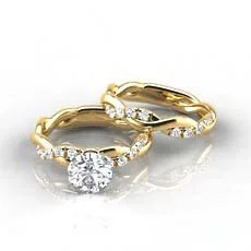 Luxury Crystal Round Stone Ring Set White Zircon Engagement Rings For Women Fashion Jewelry Rose Gold Silver Color Wedding Ring
