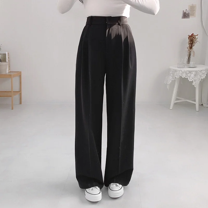 Toloer Toloer Chic Spring French Lapel Two Button Small Suit Jacket High Waist Straight Tube Casual Trousers Trousers Women-Outfit Ideas