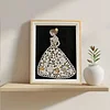 Framed Pearl Diamond Painting - Special Shaped - Wedding Dress Girl (17x22cm)