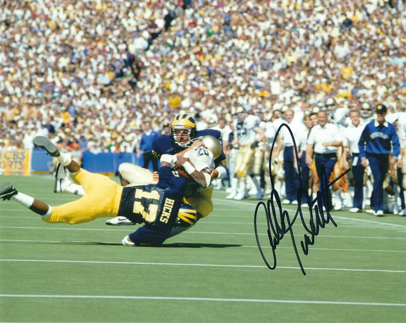 Autographed ALLEN PINKETT Notre Dame 8x10 Photo Poster painting w/COA