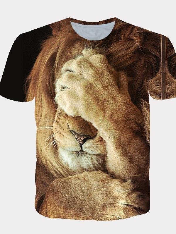 3D Print Graphic Lion Animal Pattern Cool Tops