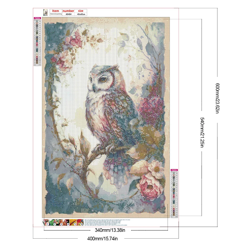 Diamond Painting - Full Round Drill - Flower Owl(Canvas|40*60cm)