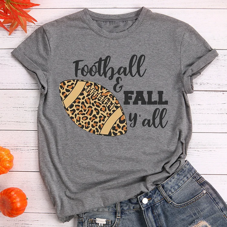 Football And Fall Y'all  T-shirt Tee -08680-Annaletters