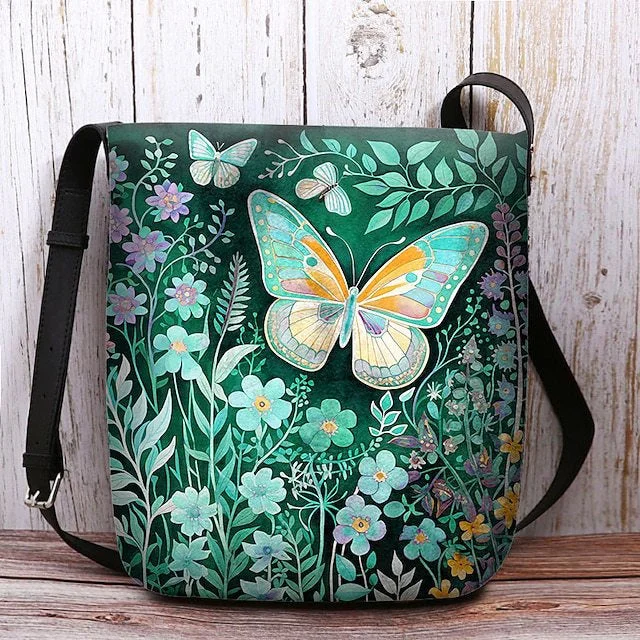 Style & Comfort for Mature Women Women's Floral Butterfly Print Crossbody Bag