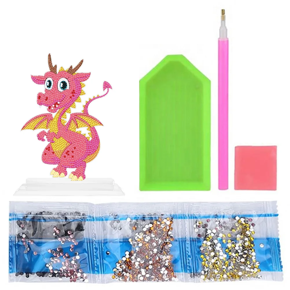 DIY Crystal Diamond Ornament Acrylic Multi-Color Dragon Kids Gift (5#)